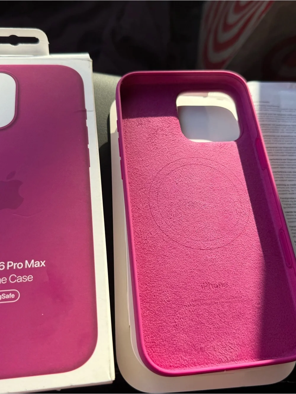 Apple iPhone 16 Pro Max Silicone Case - pink and stone grey